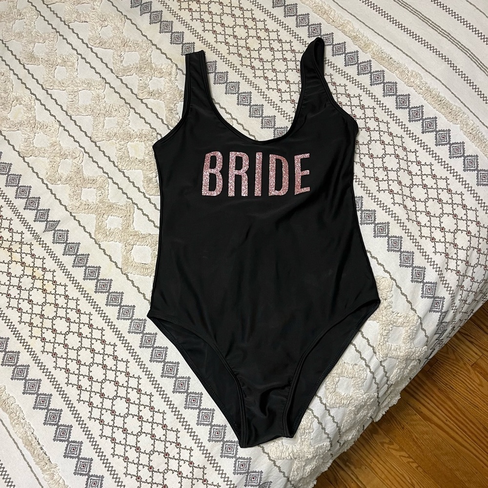 Glitter Bride One Piece Bathing Suit